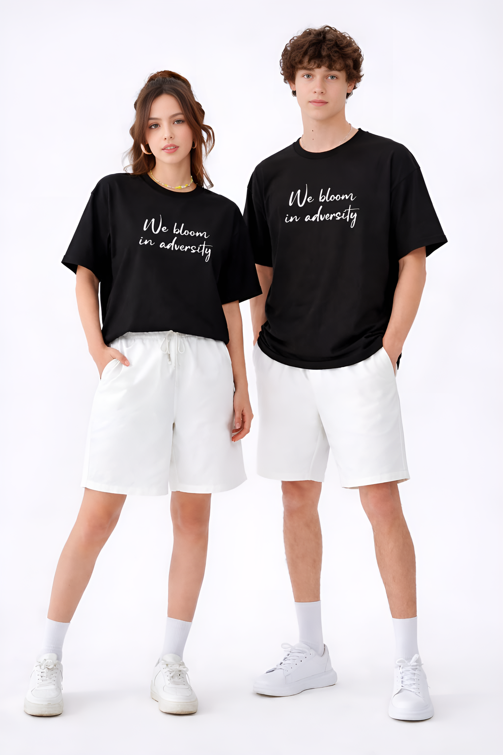Black printed Oversized unisex tee.