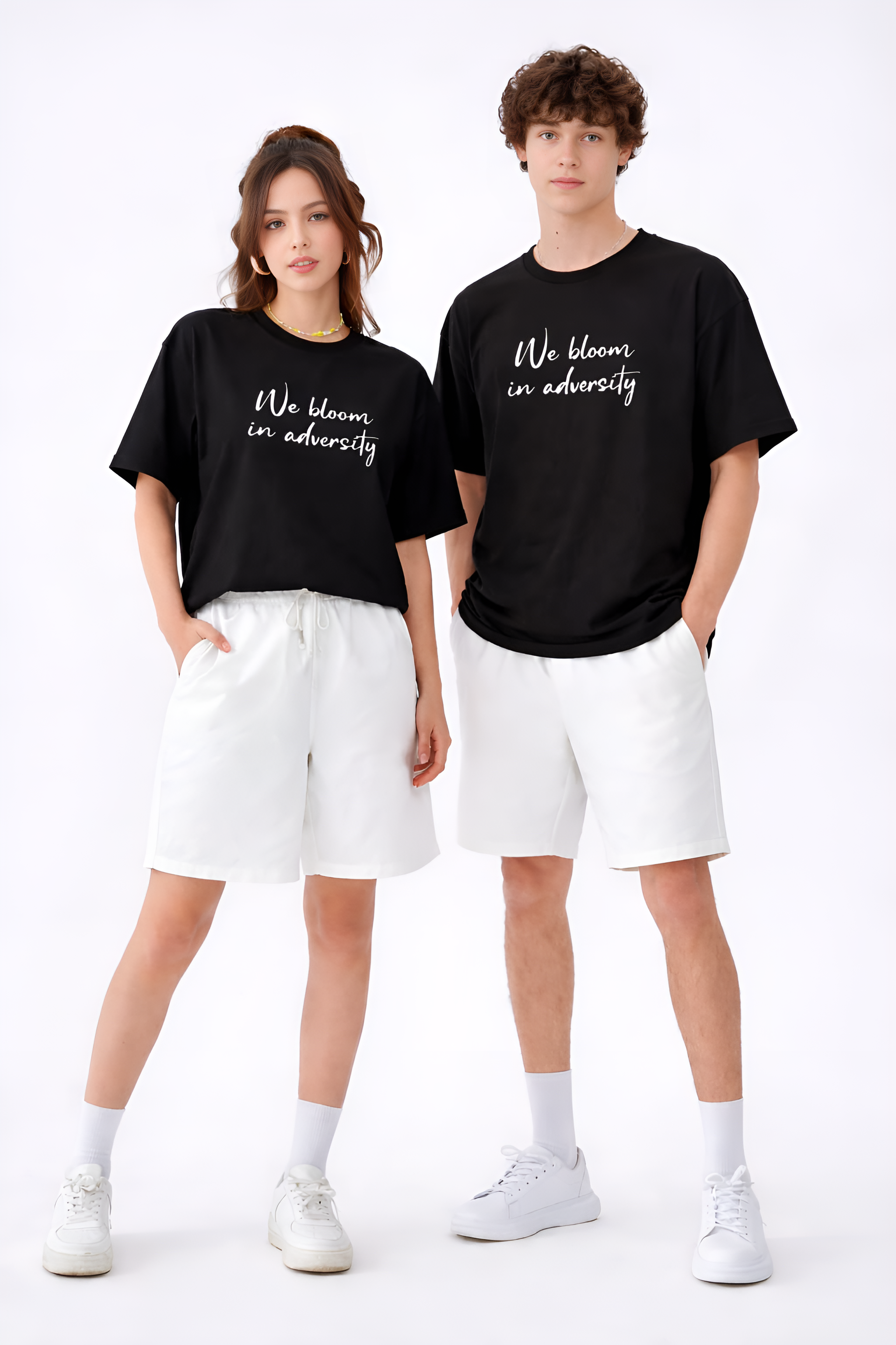 Black printed Oversized unisex tee.