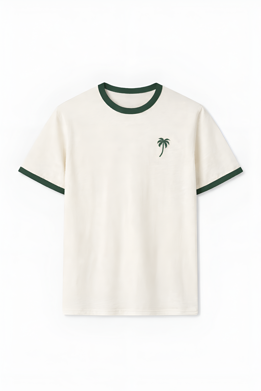 Off white cotton ringer tee