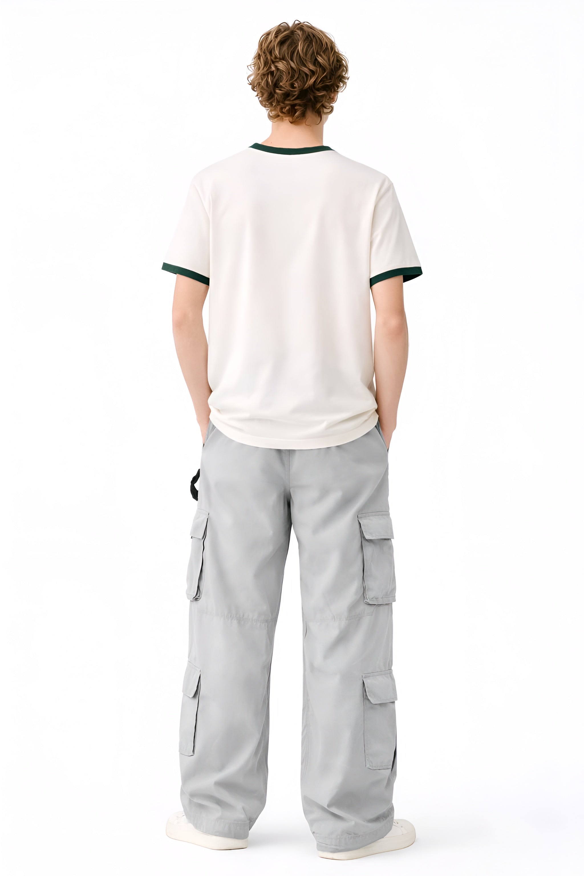 Off white cotton ringer tee