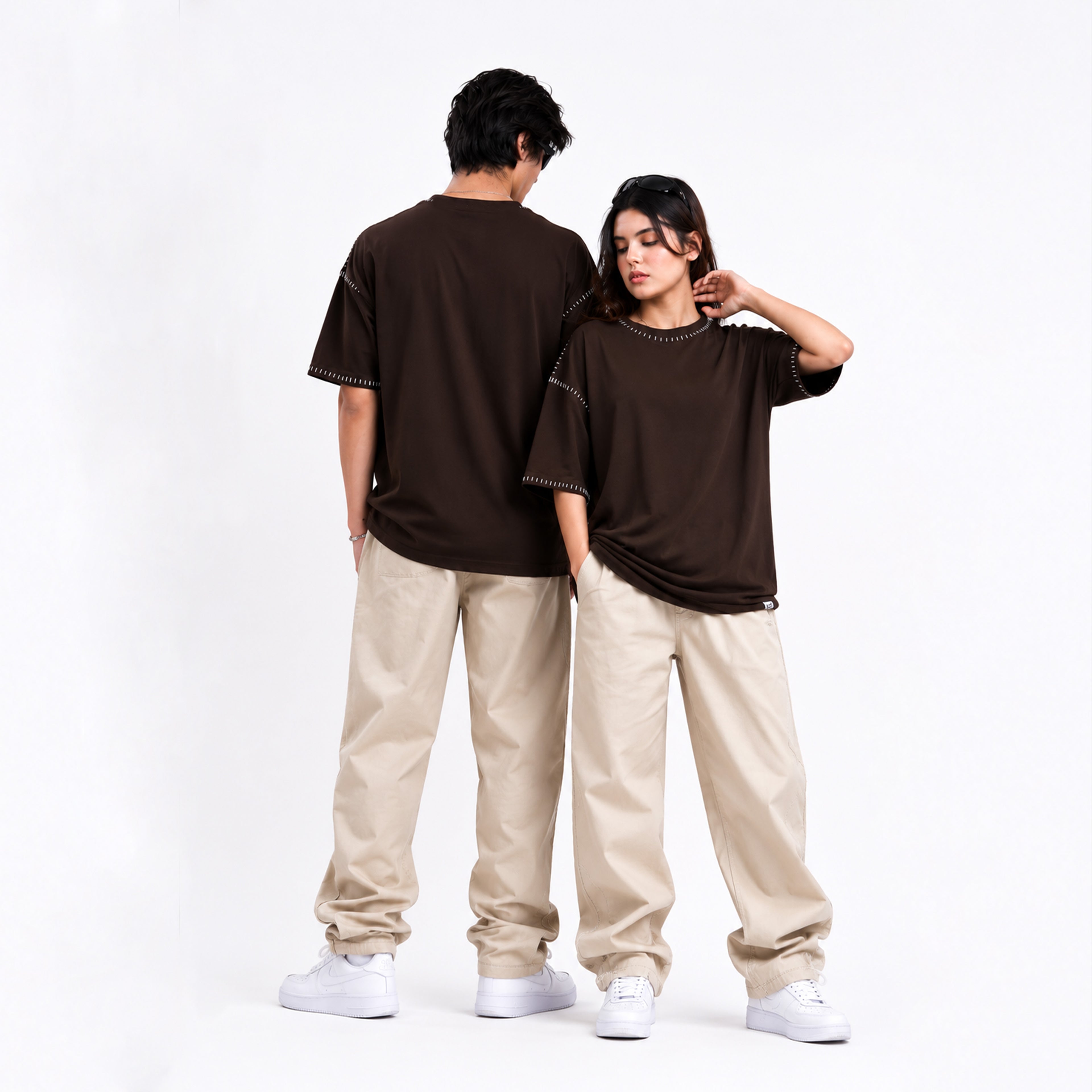 UNISEX OVERSIZED STITCH DETAIL TEE