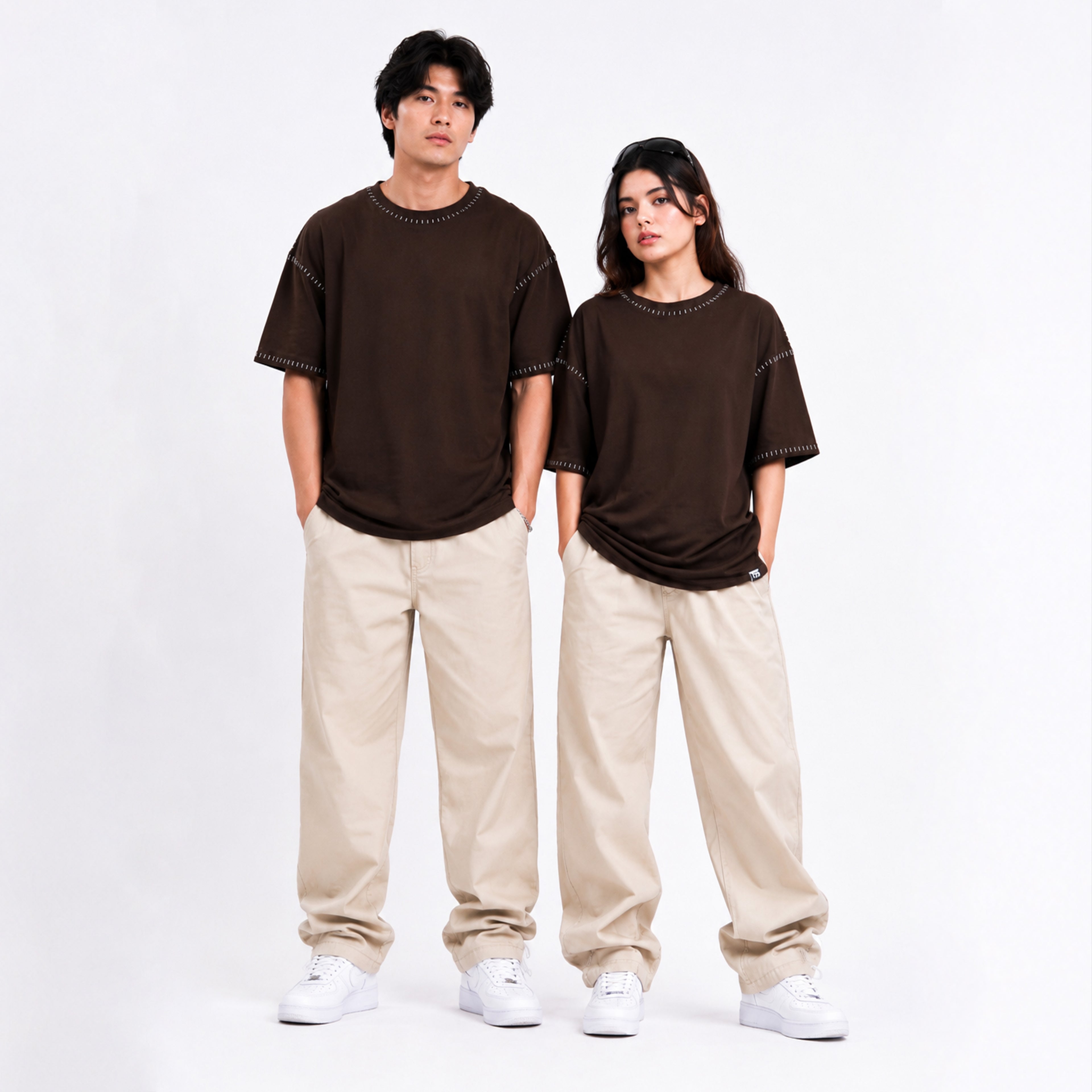UNISEX OVERSIZED STITCH DETAIL TEE